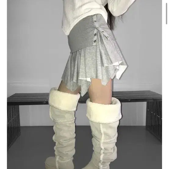 [BUNJANG] The Windtown Folding Snap Skirt / 디에어타운 폴딩 스냅 스커트