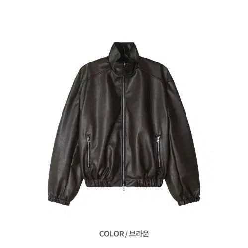 [BUNJANG] Man Biker Leather Crop Jacket / 남자 바이커 레더 가죽 크롭 자켓 2컬러