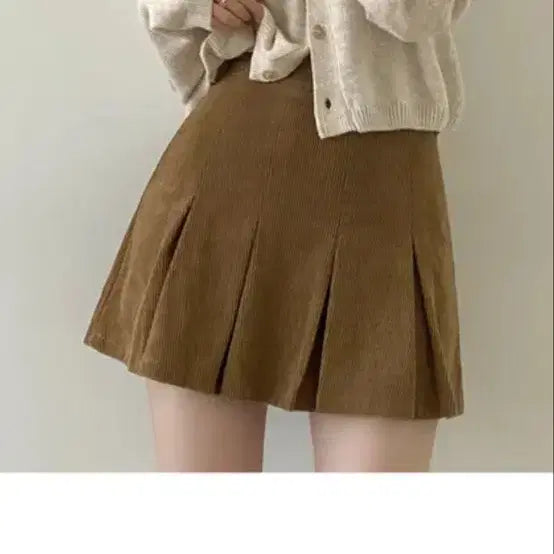 [BUNJANG] Corduroy Mini Skirt with Shorts / 골덴 속바지 미니스커트 치마