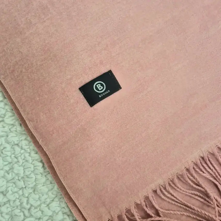 [BUNJANG] Bogner Viscose Wool Big Shawl Scarf / 보그너 비스코스 울 빅숄 머플러 핑크 아이보리 배색 70*200