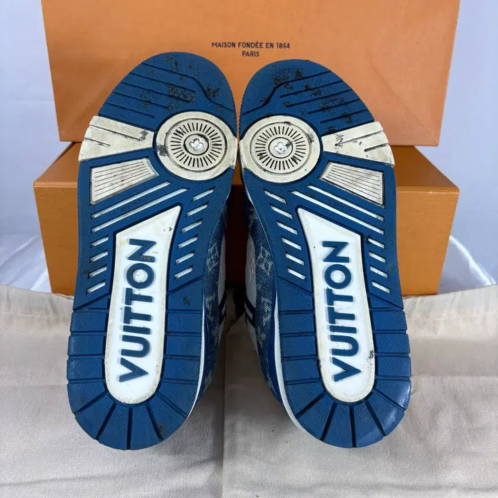 [BUNJANG] Louis Vuitton LV Trainer Sneakers Denim Blue / (정품,6.5)루이비통 LV 트레이너 스니커즈 데님 블루
