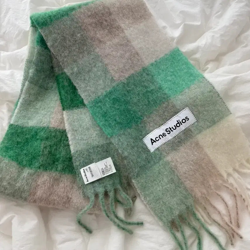 [BUNJANG] Acne Studios Mohair Scarf Green Gray / 아크네 모헤어 머플러 그린 그레이