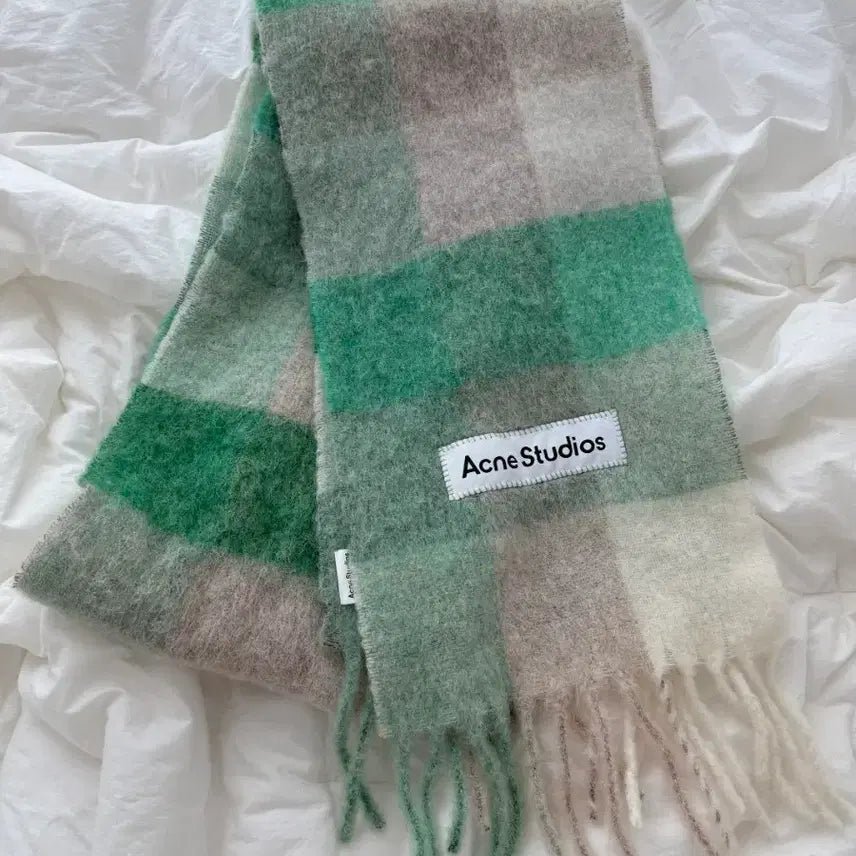 [BUNJANG] Acne Studios Mohair Scarf Green Gray / 아크네 모헤어 머플러 그린 그레이