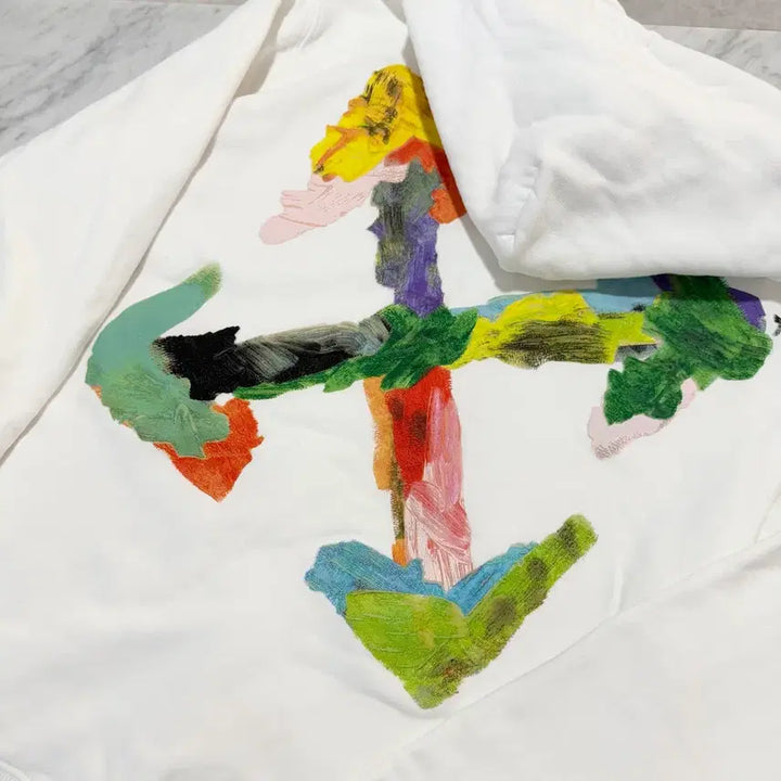 [BUNJANG] Off-White Brush Arrow Hoodie / [정품 M] 오프화이트 브러쉬 애로우 후드