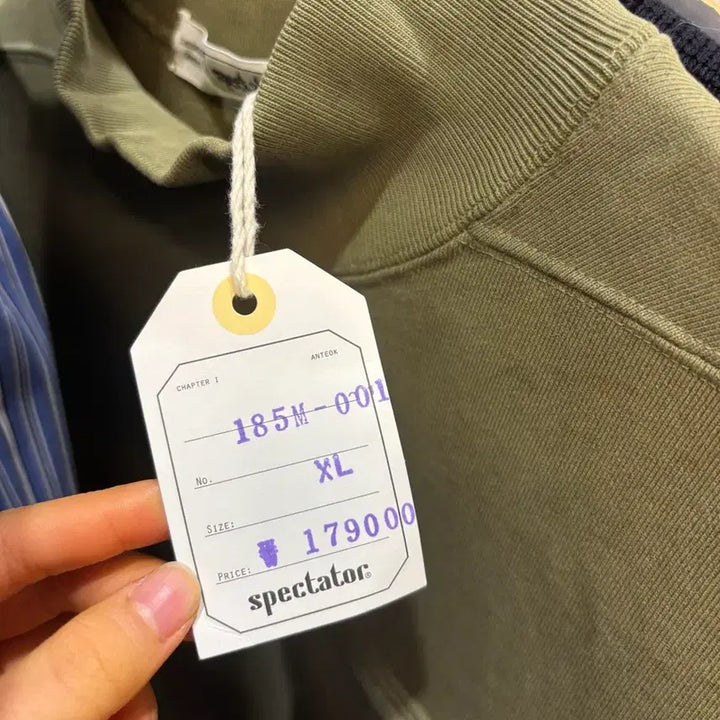 [BUNJANG] Spectator Olive Drop Heavy Fleece Sweatshirt / (XL) 스펙테이터 워싱 올리브 드랍 머서라이즈 헤비 플리스 새상품 12