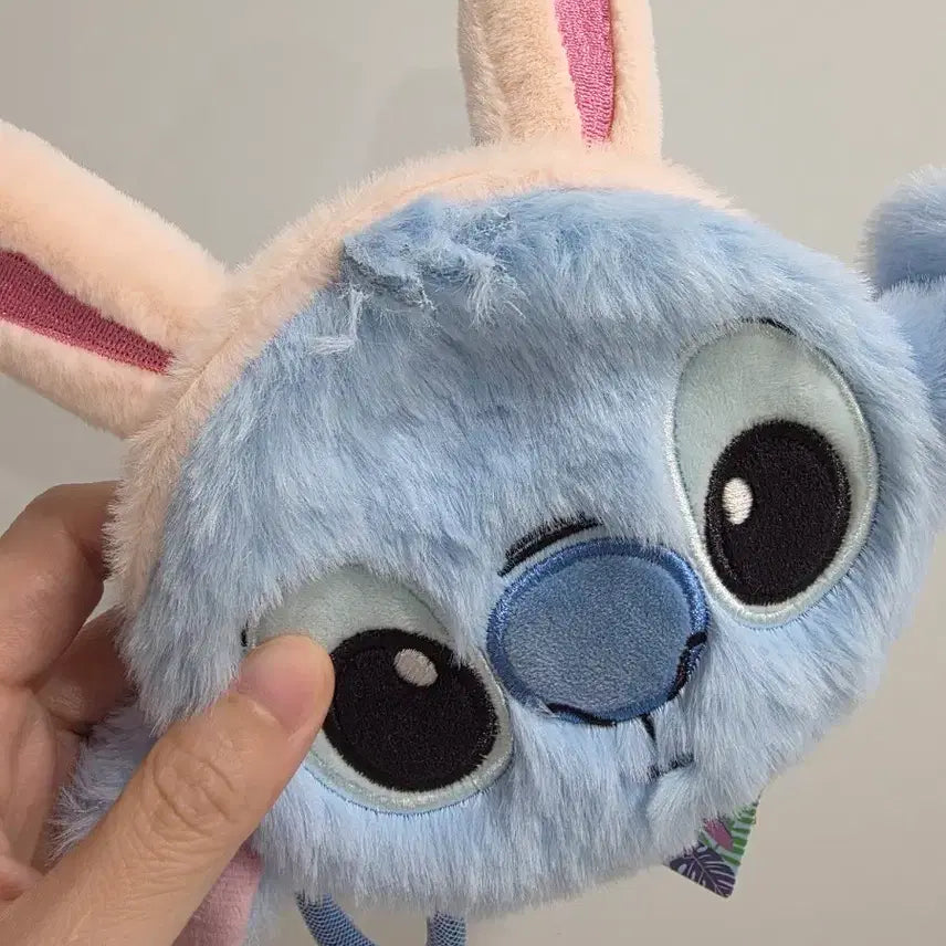 [BUNJANG] Disney Stitch Rabbit Headband Pouch Keyring / 정품 스티치 토끼 머리띠 인형 파우치 키링 택있음