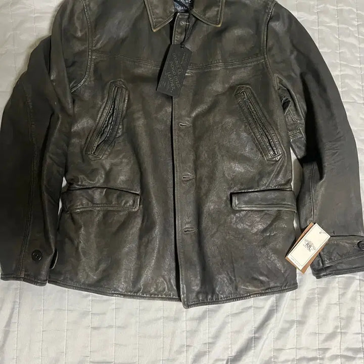 [BUNJANG] RRL Indigo Leather Carcoat / 신상 RRL 인디고 레더 카코트 S사이즈
