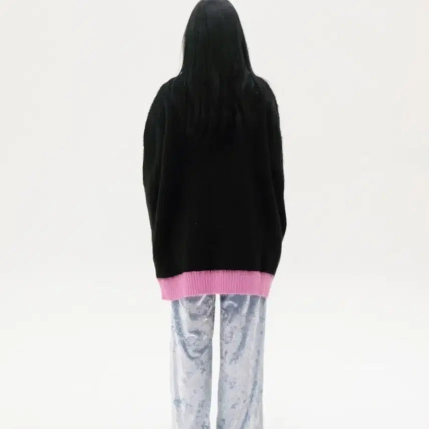 [BUNJANG] The Centaur Color Combination Knit Cardigan Black / [더센토르] 컬러 콤비네이션 니트 가디건 블랙
