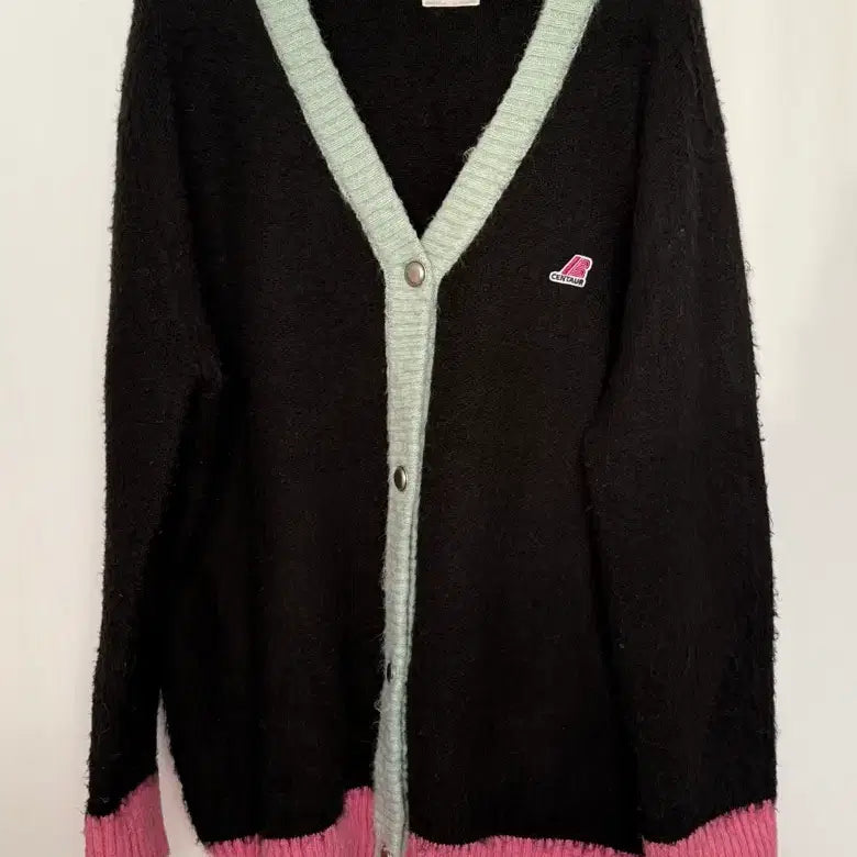 [BUNJANG] The Centaur Color Combination Knit Cardigan Black / [더센토르] 컬러 콤비네이션 니트 가디건 블랙