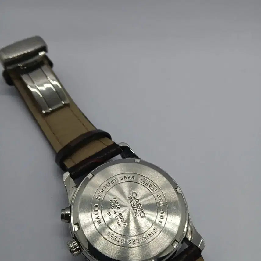 [BUNJANG] Casio BESIDE Chronograph Leather Watch / 카시오 BESIDE 크로노그래프 가죽 시계