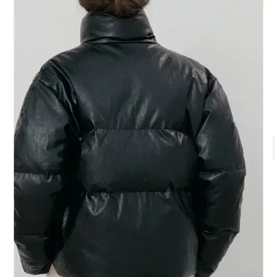 [BUNJANG] Sienne Symbol Leather Down Jacket / 시엔느 심볼 레더 다운패딩