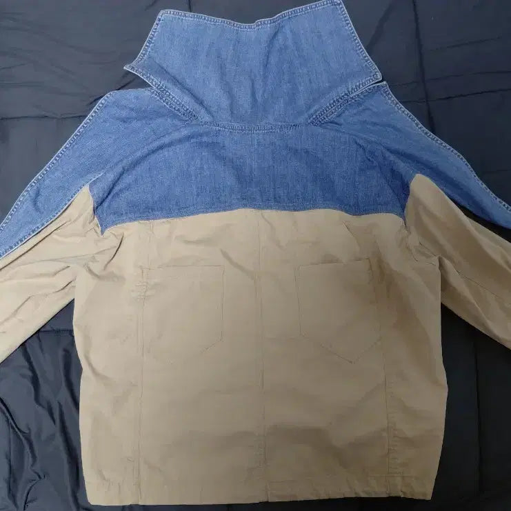 [BUNJANG] Lucky Chouette Denim Color-Block Sailor Jacket / 럭키슈에뜨 데님 배색 세일러 자켓