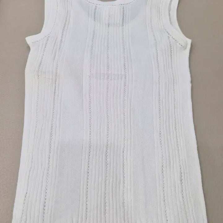 [BUNJANG] CHANEL White Knit Sleeveless Top / CHANEL 샤넬 정품 여성 화이트 니트 슬리브리스 탑
