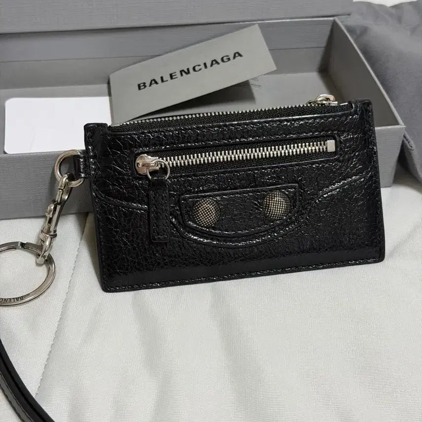 [BUNJANG] Balenciaga Le Cagole Men Card Case on Key Chain Black / 발렌시아가 르 카골 맨 카드 케이스 온 키체인 블랙