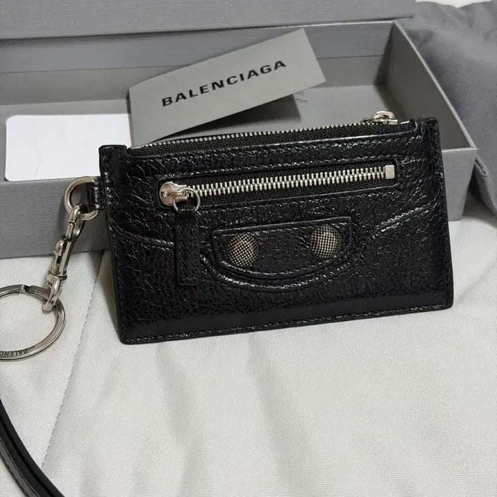 [BUNJANG] Balenciaga Le Cagole Men Card Case on Key Chain Black / 발렌시아가 르 카골 맨 카드 케이스 온 키체인 블랙
