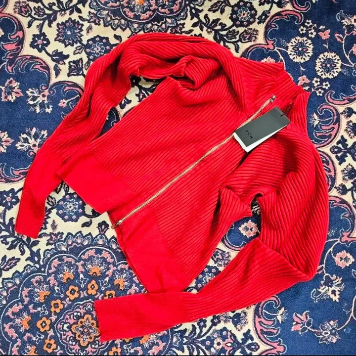 [BUNJANG] YCH High Neck Two-Way Zip-Up Knit / (새상품) 와이씨에이치(YCH) 하이넥 투웨이 디테일 집업 니트