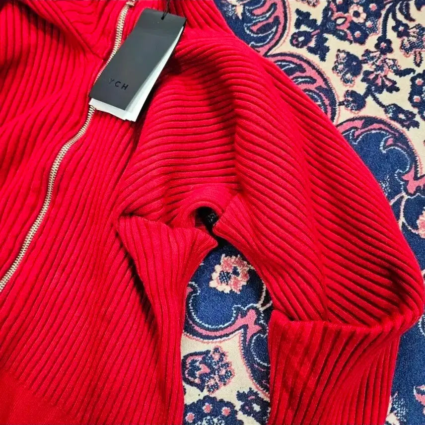 [BUNJANG] YCH High Neck Two-Way Zip-Up Knit / (새상품) 와이씨에이치(YCH) 하이넥 투웨이 디테일 집업 니트