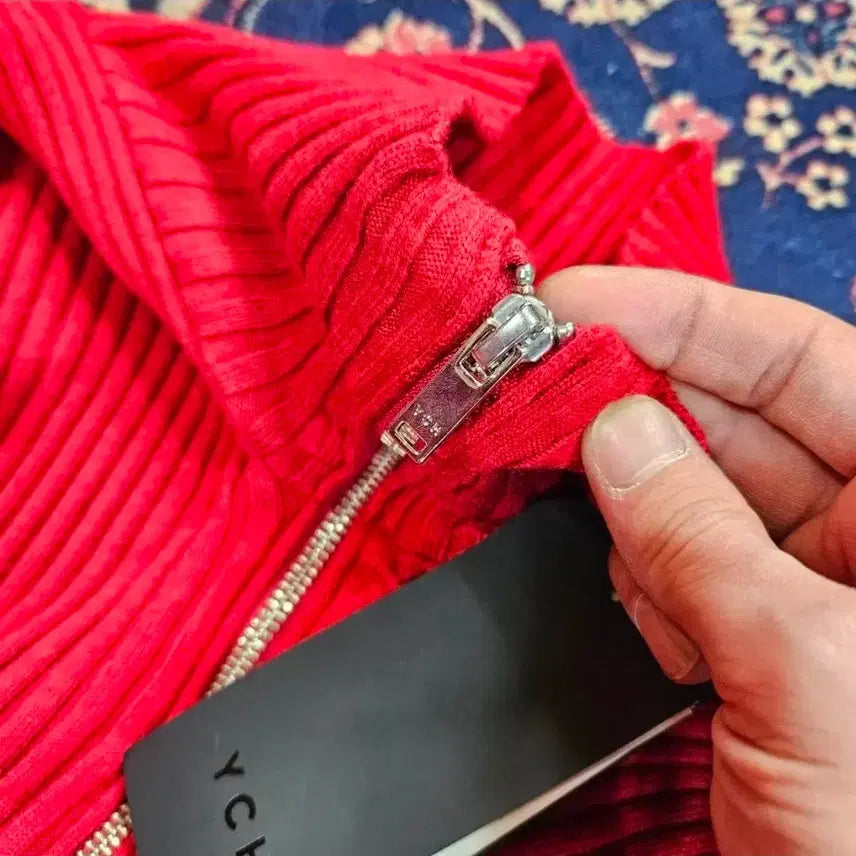 [BUNJANG] YCH High Neck Two-Way Zip-Up Knit / (새상품) 와이씨에이치(YCH) 하이넥 투웨이 디테일 집업 니트