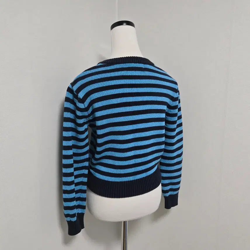[BUNJANG] Dearlist Striped Crop Knit Top / 디어리스트 스트라이프 크롭 니트 / 여자 니트/여성 니트