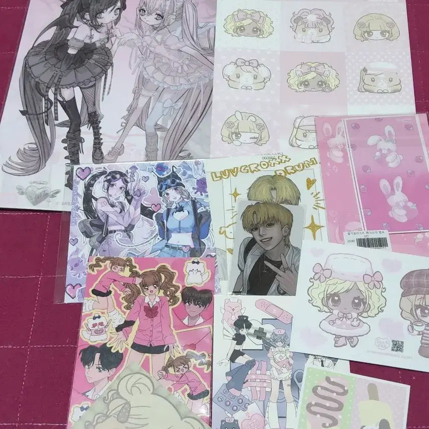 [BUNJANG] Domiworld Seolgi & Youngju Bundle Set Poster & Sticker / 도미월드 포스터 설기일러스트 영주 일괄 스티커 다꾸