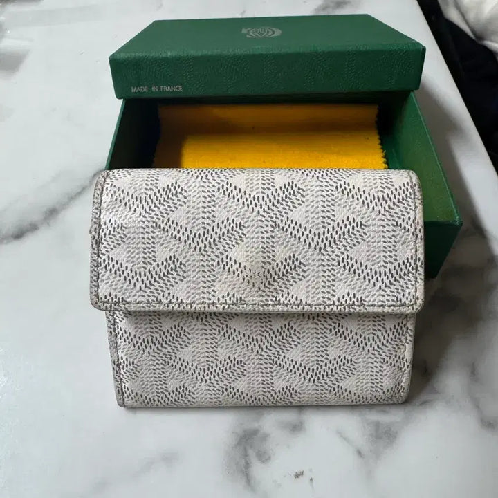 [BUNJANG] Goyard White Card Wallet Full Package / 고야드 플랩 카드지갑 화이트 풀박스
