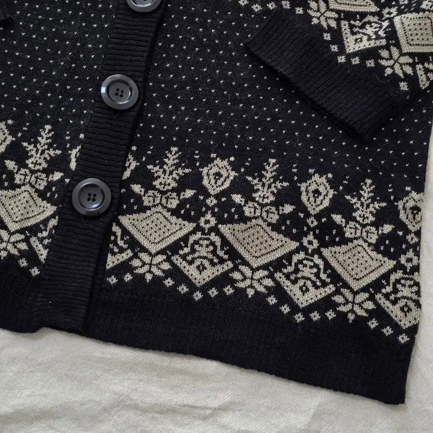 [BUNJANG] Vintage Nordic Knit Cardigan / 모리걸 할매카지 노르딕 니트 가디건 일본빈티지