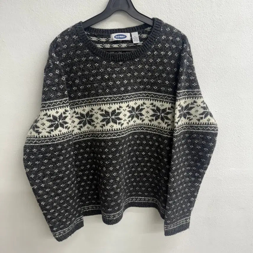 [BUNJANG] OLD NABY Vintage Pattern Knit Cardigan (XL) / 올드네이비(OLD NABY) 빈티지 패턴 니트 가디건 (XL)