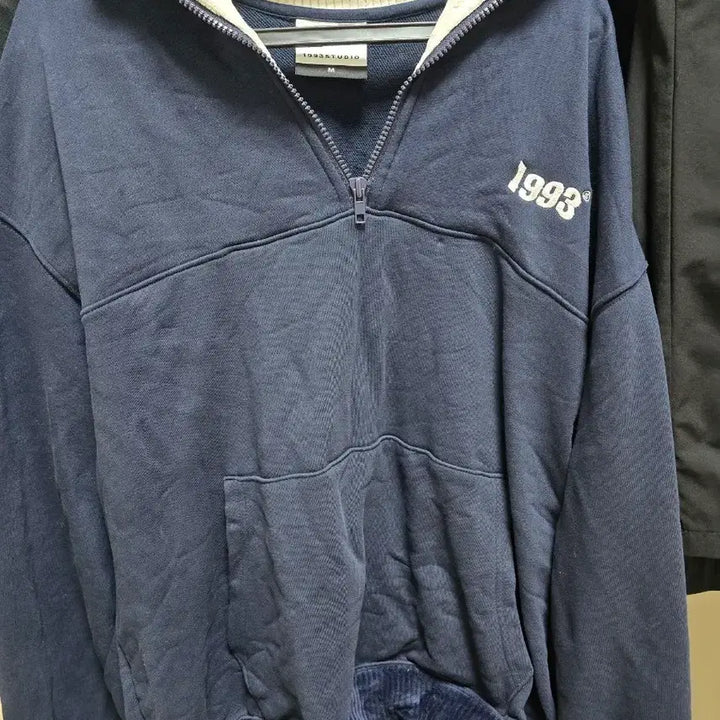 [BUNJANG] 1993studio Navy Corduroy Half-Zip Hoodie M / 1993studio 네이비 후드 하프집업 M