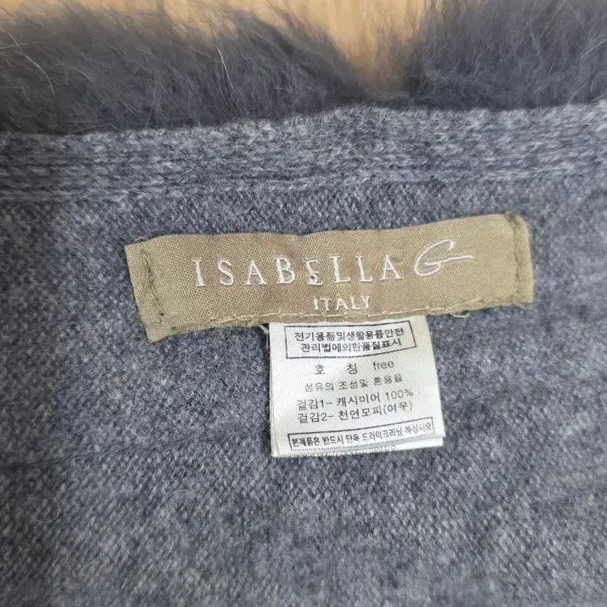 [BUNJANG] Isabella G Cashmere 100% Fur-Trimmed Shawl/Poncho Cape / (정품) 이사벨라 G 캐시미어 100% 퍼 트리밍 숄/판초 케이프
