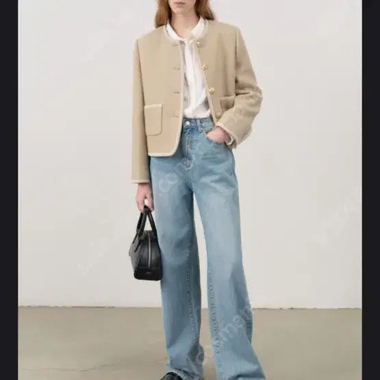 [BUNJANG] Dunst Boucle Tweed Jacket - Cream Beige / 던스트 부클 트위드 크림 베이지/ 트위드 자켓 / 김옥빈 착용