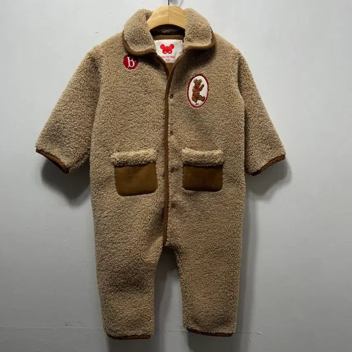[BUNJANG] Bebe De Pino Teddy Bear Sherpa Outerwear 100 Size / 베베드피노 곰돌이 뽀글이 우주복  무스탕 100사이즈