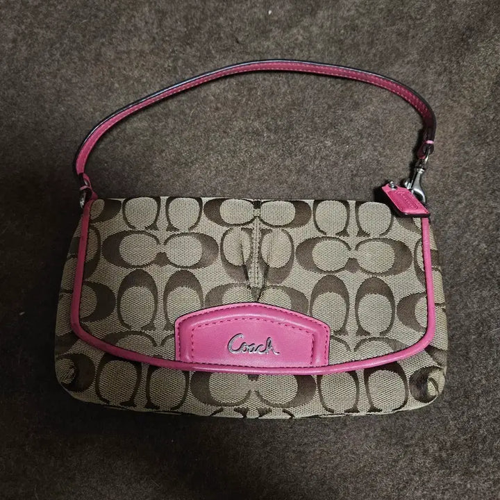 [BUNJANG] Coach Signature Pink Micro Shoulder Bag / 코치 시그니처 핑크 미니 숄더백 (마이크로)