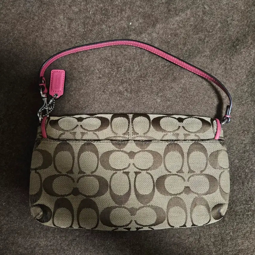[BUNJANG] Coach Signature Pink Micro Shoulder Bag / 코치 시그니처 핑크 미니 숄더백 (마이크로)