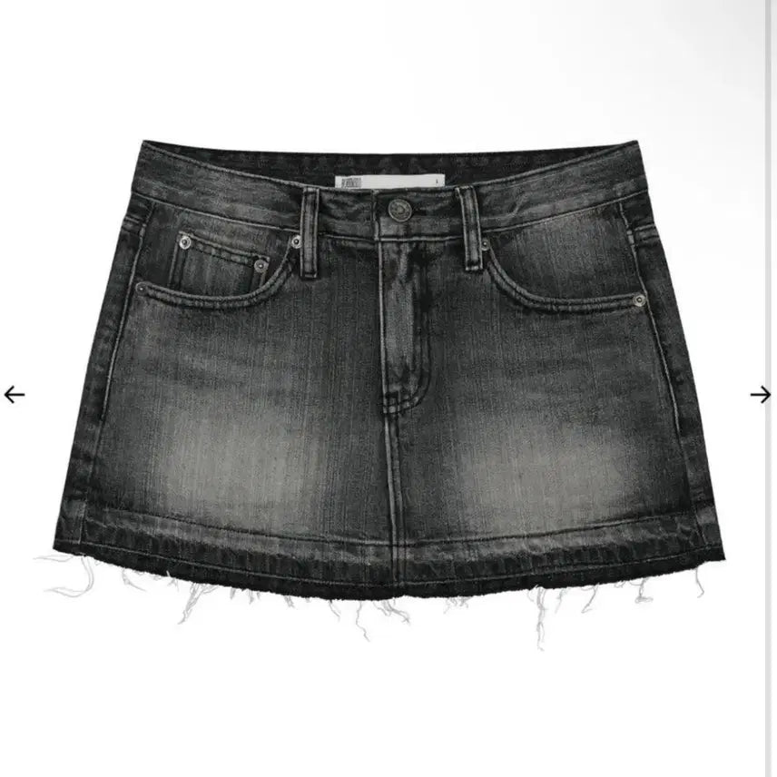 [BUNJANG] Bohemian Seoul Vintage Denim Mini Skirt / 보헤미안서울 빈티지 데님 블랙 미니스커트 1사이즈