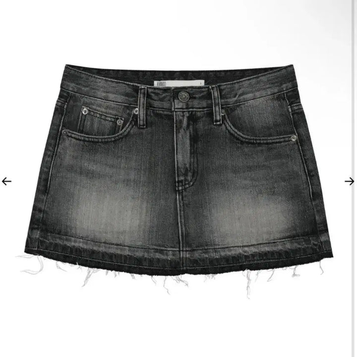 [BUNJANG] Bohemian Seoul Vintage Denim Mini Skirt / 보헤미안서울 빈티지 데님 블랙 미니스커트 1사이즈