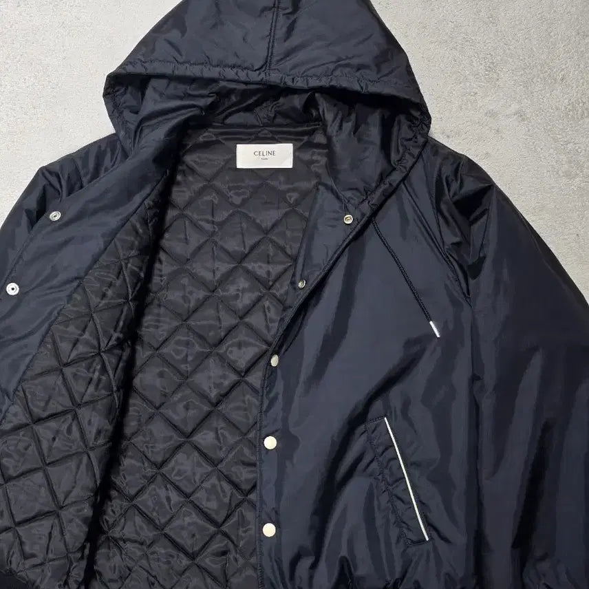[BUNJANG] Celine Nylon Varsity Hoodie Jacket / Celine 셀린느 백로고 나일론 바시티 후드 자켓