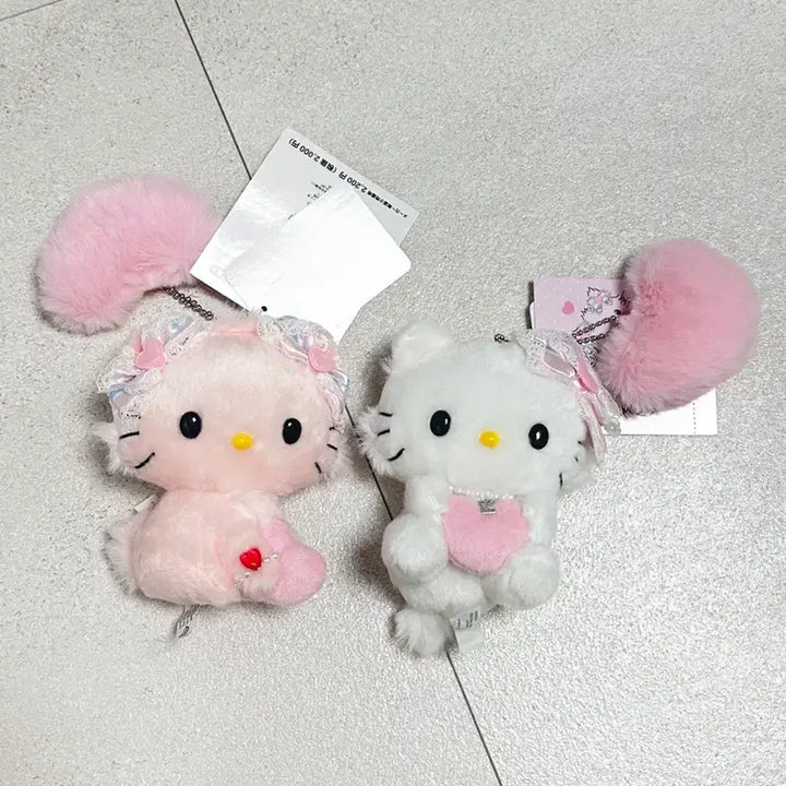 [BUNJANG] Sanrio Chammy Kitty Honey Cute Mascot Plush Bundle Set / 헤이세이 후와후와 하트 2종일괄 챠미키티 허니큐트 마스코트 인형 헬로키티
