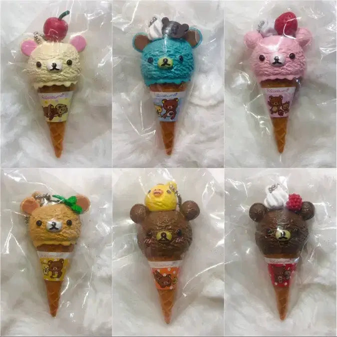 [BUNJANG] San-X Rilakkuma Ice Cream Keychain / 산엑스 리락쿠마 아이스크림 키링 (볼펜X)