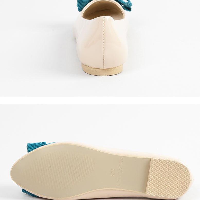 [BUNJANG] Ribbon Flat Shoes (5 Pairs Bundle) / [새상품] 리본플랫 5종 블랙+베이지 에나멜 페이턴트 플랫슈즈