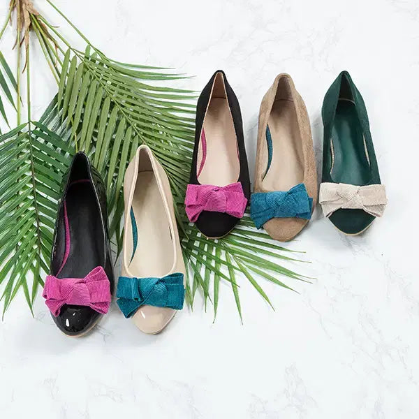 [BUNJANG] Ribbon Flat Shoes (5 Pairs Bundle) / [새상품] 리본플랫 5종 블랙+베이지 에나멜 페이턴트 플랫슈즈