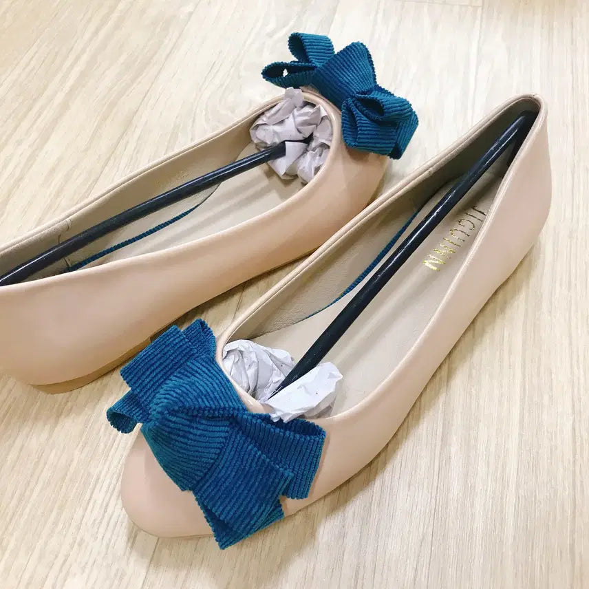 [BUNJANG] Ribbon Flat Shoes (5 Pairs Bundle) / [새상품] 리본플랫 5종 블랙+베이지 에나멜 페이턴트 플랫슈즈