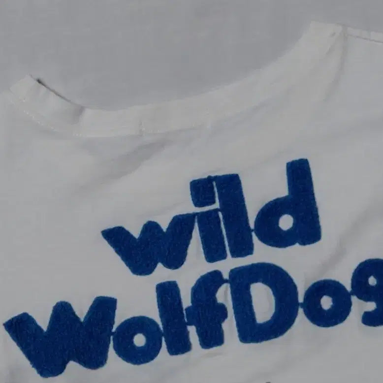 [BUNJANG] SHEENA Wild WolfDog Chenille Embroidered T-shirt / (M) SHEENA 레트로 팝 늑대 입체자수 티셔츠