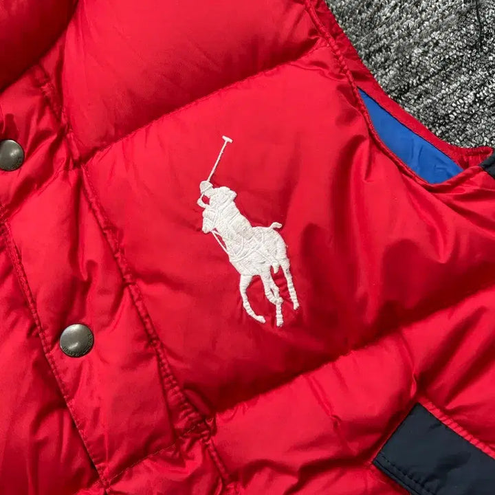 [BUNJANG] Polo Ralph Lauren Big Pony Red Padded Vest S / 폴로 랄프로렌 빅포니 레드 패딩 조끼 S