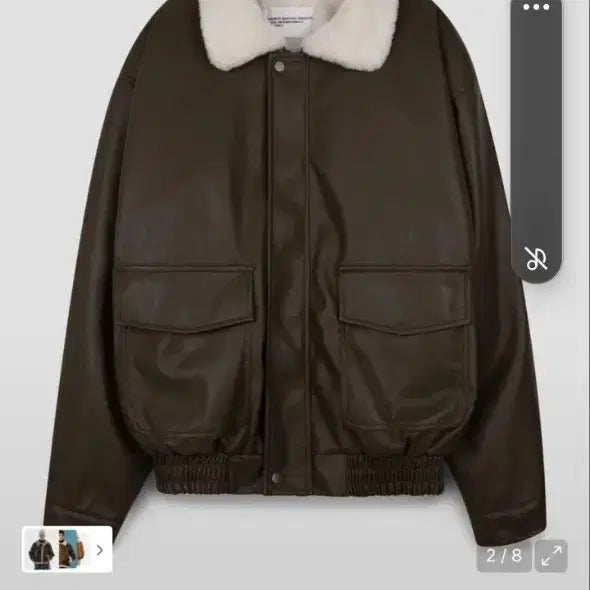 [BUNJANG] Place Studio Brown Leather Fur Jacket / 플레이스 스튜디오 브라운 레더 퍼 자켓 free
