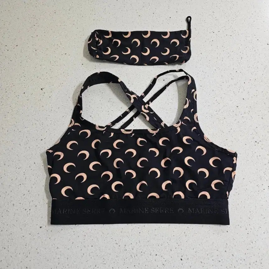 [BUNJANG] Marine Serre Sleeveless Top with Pouch / 마린세르 블랙 슬리브리스 탑+파우치