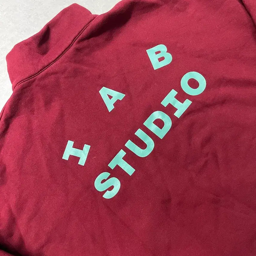 [BUNJANG] IAB Studio Cotton Half-Zip Pullover Maroon / IAB 스튜디오 코튼 하프집업 풀오버 마룬