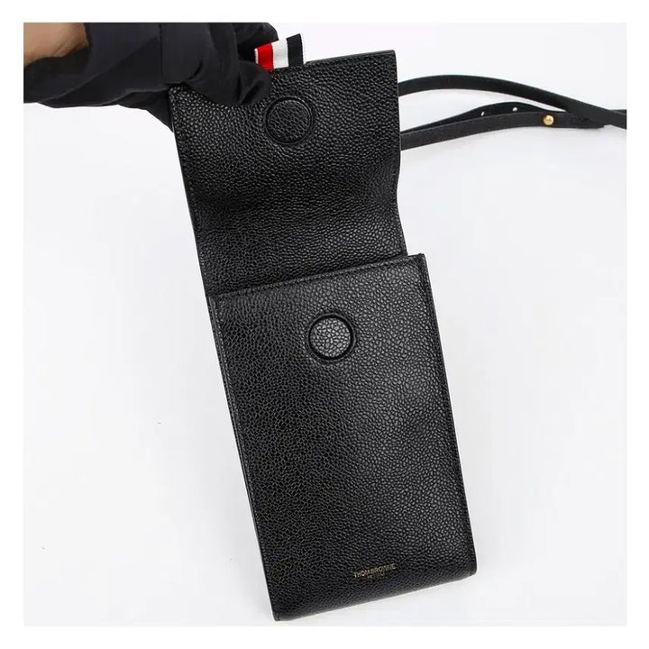 [BUNJANG] Thom Browne Black Leather Phone Bag / 톰브라운 블랙 가죽 휴대폰 가방
