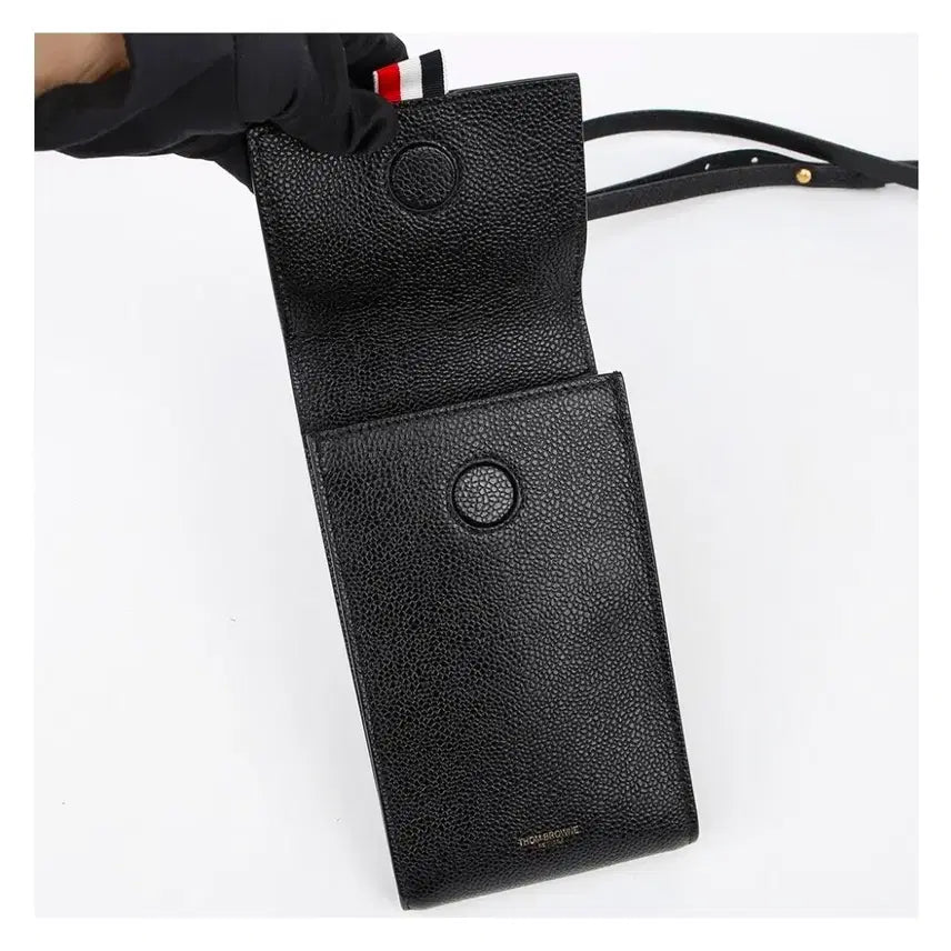 [BUNJANG] Thom Browne Black Leather Phone Bag / 톰브라운 블랙 가죽 휴대폰 가방