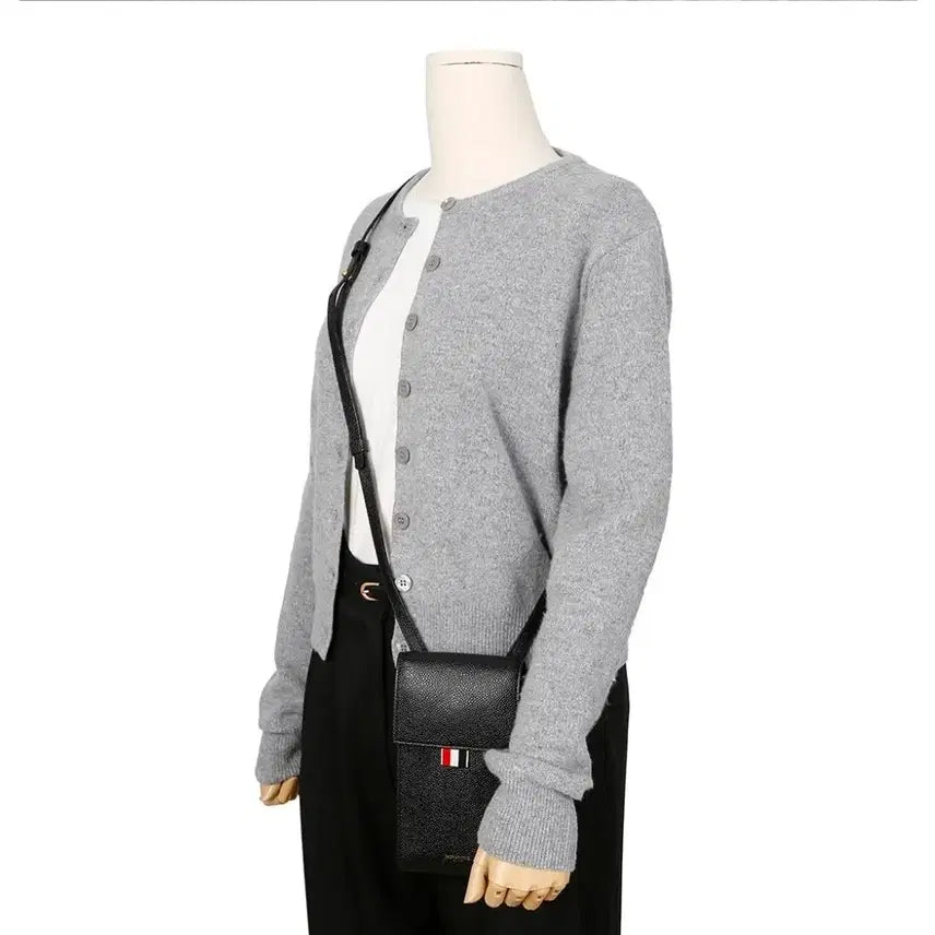 [BUNJANG] Thom Browne Black Leather Phone Bag / 톰브라운 블랙 가죽 휴대폰 가방
