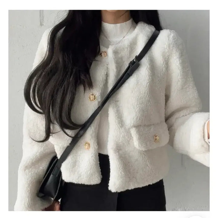 [BUNJANG] Ablie Tweed Jacket / 에이블리 양털 트위드자켓